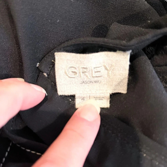 GREY Jason Wu Black Contrast Stitched Boxy Asymmetrical Designer Tank Top 4 - Picture 4 of 6